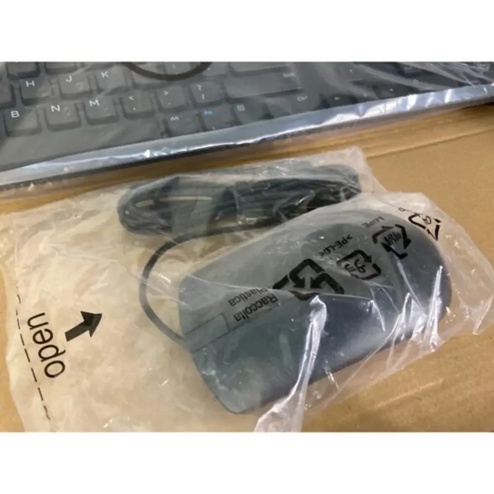 Dell Wired USB‎ Keyboard Mouse Bundle Black Slim Design Quiet Keys
